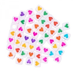 Бусины пластик ABFB-01 6мм 50 шт №01 сердечки Hobbius