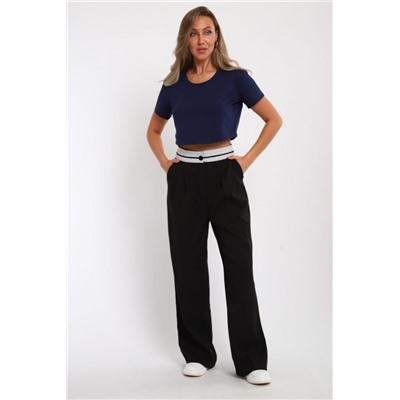 83908 укороченная футболка женская (Темно-синий)