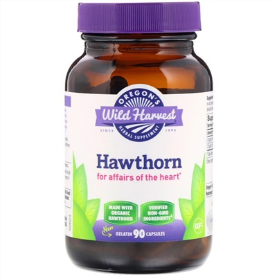 Oregon's Wild Harvest, Hawthorn, 90 Gelatin Capsules