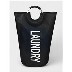 Корзина для белья Доляна «Модерн», с ручками, 30×58 см, чёрная