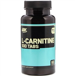 Optimum Nutrition, L-карнитин 500, 500 мг, 60 таблеток