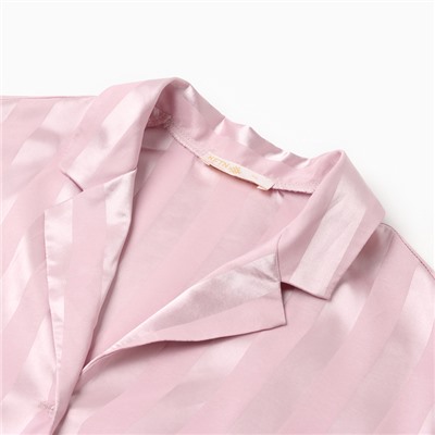 Пижама женская (рубашка, брюки) KAFTAN «Полоска», цвет пудровый, размер 48-50