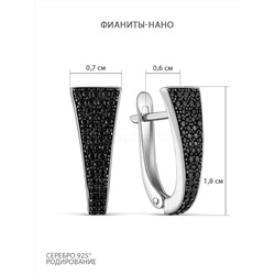 Серьги из серебра с фианитами-нано родированные 925 пробы 11-1670.0010.01