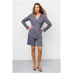 Костюм летний с шортами на запах 407GRY