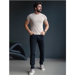 Футболка slim fit из премиального хлопка с эффектом меланж