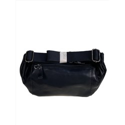Сумка мужская на пояс из натуральной кожи, цвет черный