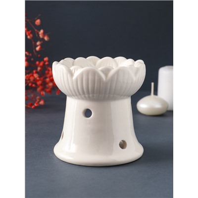 Аромалампа для эфирных масел «Бутон белый», керамика, 9×9×9 см