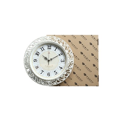 Часы настенные классические, бесшумные, плавный ход, d=39.5 см, белые, от батарейки 1×АА