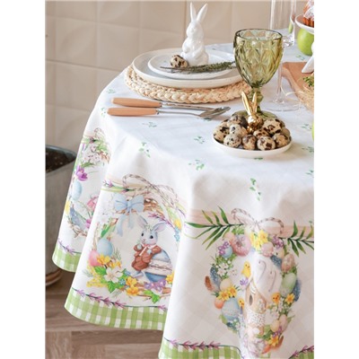 Скатерть «Этель. Уютная пасха», d=148 см, саржа, хлопок, 190 г/м²