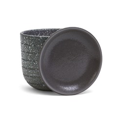 Горшок для цветов «Пряности», 800 мл, d=12 см, h=10.5 см, керамический, с поддоном, серый