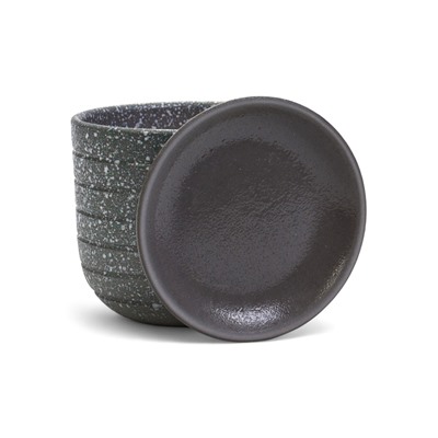 Горшок для цветов «Пряности», 800 мл, d=12 см, h=10.5 см, керамический, с поддоном, серый