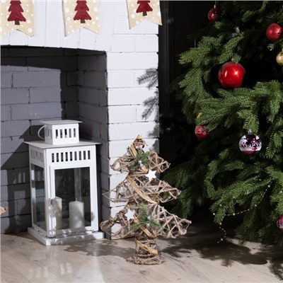 Светодиодная фигура «Ёлка» 32×44×10 см, металл, текстиль, батарейки ААх2 (не в комплекте), свечение тёплое белое