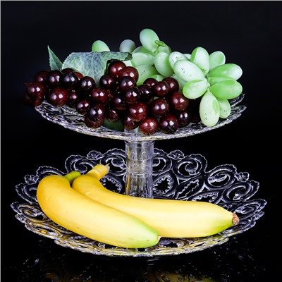 Ваза для фруктов 2-х ярусная Мелодия 20+26 см/ М6617 /уп 22/