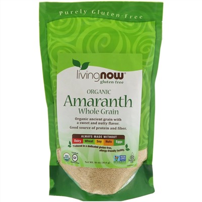 Now Foods, Organic Amaranth, Whole Grain, 16 oz (454 g)