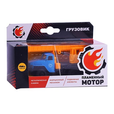 Грузовик металлический, инерционный, Подъемный кран, подвижные элементы