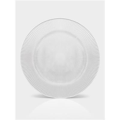 Тарелка Magistro «Грани», d=32.5, h=1.5 см, стекло, прозрачная