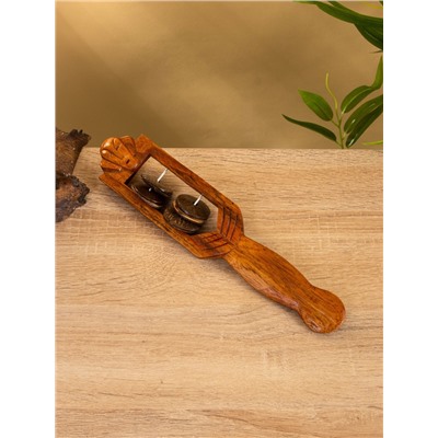 Сувенирный музыкальный инструмент «Тамбурин», 27×5×4 см, махагон