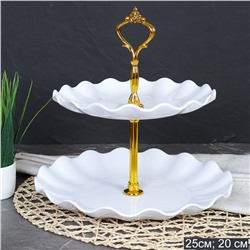 Ваза для фруктов 2-х ярусная / D-1250 /уп 72/ Пластик