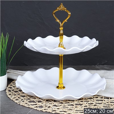 Ваза для фруктов 2-х ярусная / D-1250 /уп 72/ Пластик