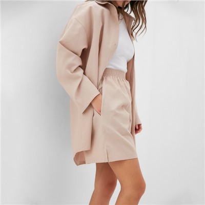 Пижама женская (рубашка, шорты) KAFTAN, размер 40-42, бежевая