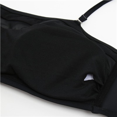 Купальник женский раздельный с лифом бандо MINAKU цвет чёрный, размер 44