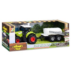 Трактор "Фермер" с прицепом, цвет зелёный, в коробке