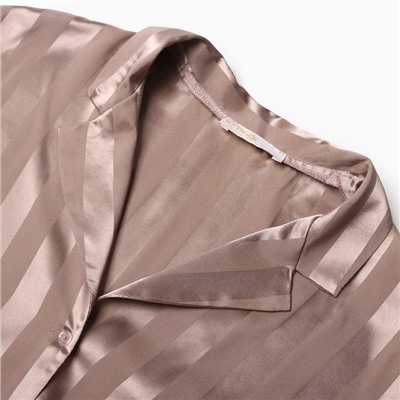 Сорочка ночная женская KAFTAN Silk «Полоса», размер 40-42, пудровая