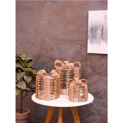 Фигура световая «Подарки цилиндр бежевые», 25×20×15 см, 90 LED, батарейки ААх8 (не в компл.), свечение тёплое белое