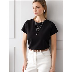 Футболка из облегченного хлопкового полотна с эластаном