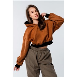 Свитшот 4 оверсайз короткий (Кэмел)