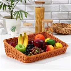 Корзина для продуктов Доляна, 45×29×12 см, коричневая