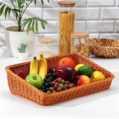Корзина для продуктов Доляна, 45×29×12 см, коричневая