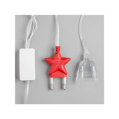 Гирлянда «Бахрома» 3×0.5 м с насадками «Шарики», IP20, прозрачная нить, 80 LED, свечение мульти (RG/RB), мигание, 220 В