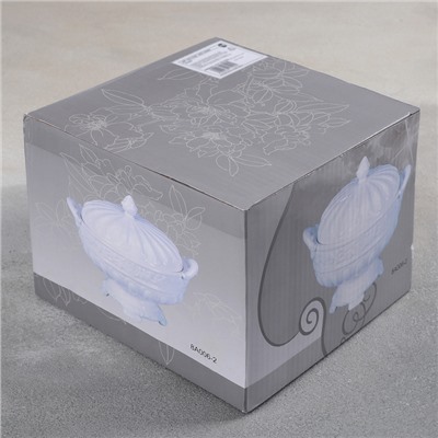 Блюдо с крышкой клош «Винтаж», 19.3×16.5×17 см, керамика, белое