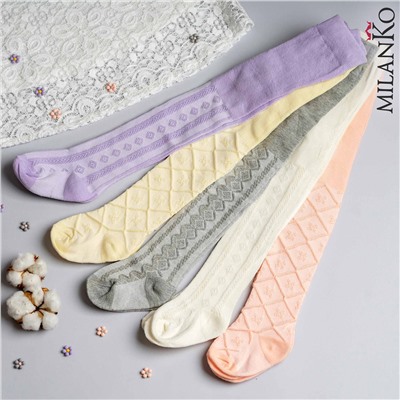 Детские колготки из натурального хлопка "косичка" MilanKo IN-001