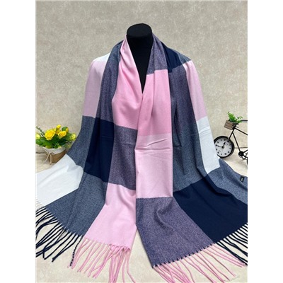 Палантин в клетку из кашемира, мультицвет