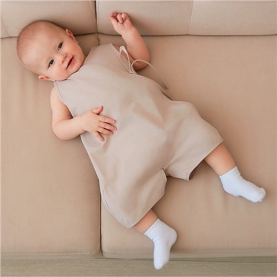 Комбинезон на запах детский MINAKU, рост 62-68 см, бежевый