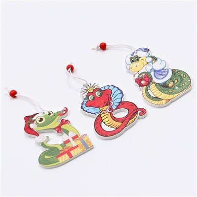 Елочные игрушки в деревянной подарочной упаковке, 9 шт.