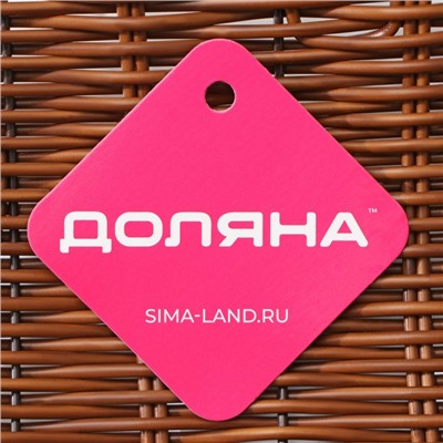 Корзинка для подачи Доляна «Огайо», 25×25×8 см, квадратная, коричневая