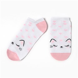 Носки укороченные женские KAFTAN «Котик», размер 36-39 (23-25 см), белые