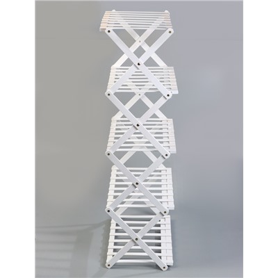 Стеллаж универсальный, 5 полок, 50×25×89 см, напольный, открытый, белый, Greengo