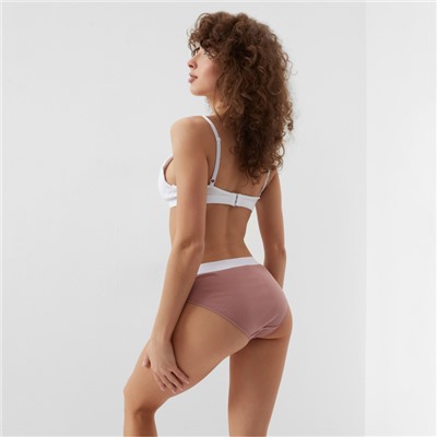 Трусы женские слипы MINAKU в рубчик, размер 40-42, цвет кофейный