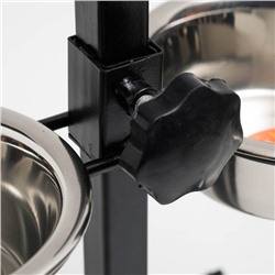 Регулируемая подставка 28 см с 2 мисками по 400 мл