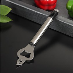 Открывашка Доляна Fargo, 18.5×4.5×2 см, нержавеющая сталь, цвет чёрный, серебряный