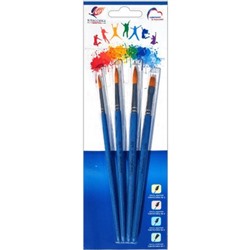 Набор кистей 4 шт: синтетика (кругл.№3, 4, 5; пл.№7) "Классика цвета" 33С 2181-08 Луч