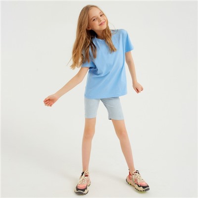 Футболка детская Basic line, голубая, рост 104 см