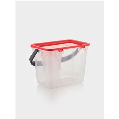 Контейнер для шашлыка c ручкой BEROSSI Leto, 6 л, пластик, прозрачный, крышка красная
