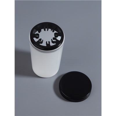 Ёмкость для очистки и хранения кистей, с держателями и крышкой, 200 мл, прозрачная, чёрная