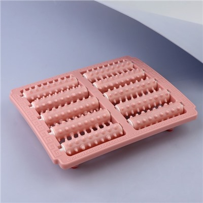 Массажёр «Барабаны», 26×21.5×5 см, 5 рядов, цвет розовый