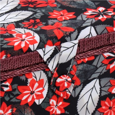 Шкатулка для рукоделия и шитья «Пуансеттия на чёрном», хранение ниток, иголок, мелочи, 19×26×14.5 см